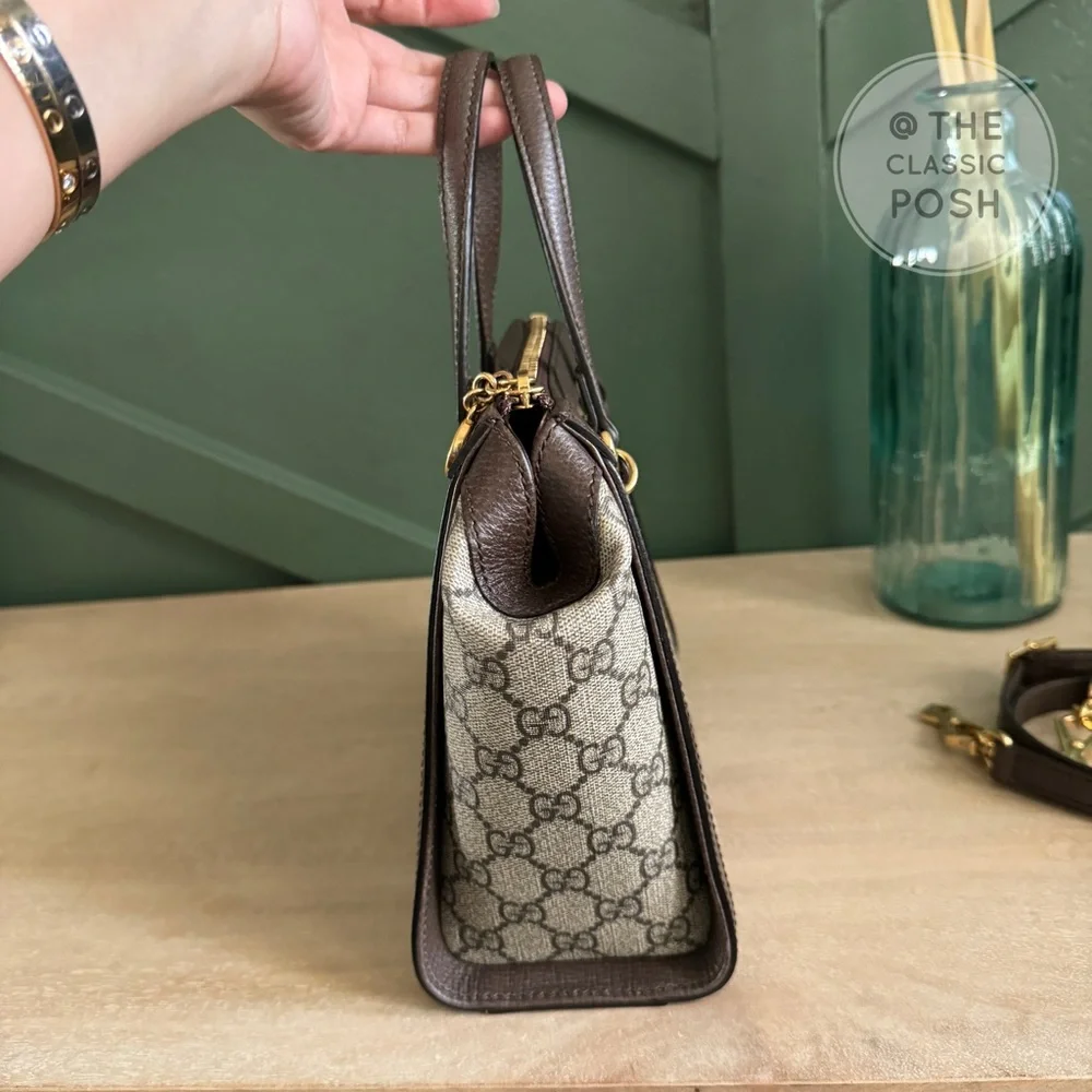 EUC GUCCI SUPREME SMALL SHOULDER CANVAS TOTE BAG - Picture 6 of 14